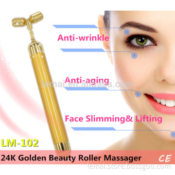 Feshion 24k golden facial massager hand roller beauty Personal Care machine tools muscle roller stick
